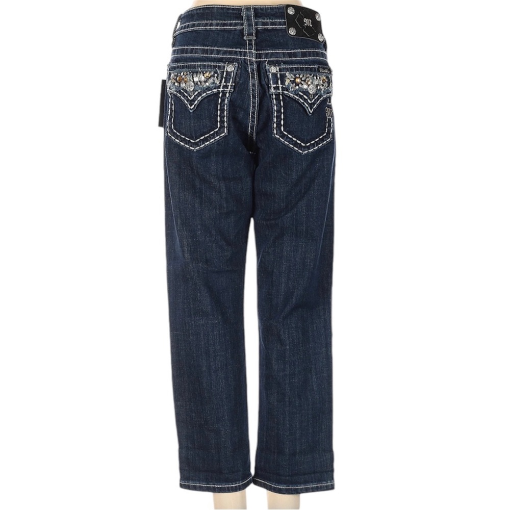 Miss Me Jeans NWT Boyfriend Capri Jeans Embellished Pockets Blue Size 26 Miss Me
